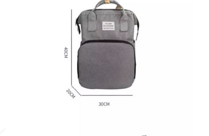 MOCHILA PAÑALERA 3 EN 1 USB GRIS